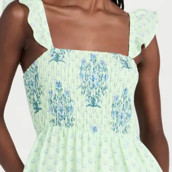 ROLLER RABBIT Yarrow Doe Linen Dress In Mint Size L - Picture 9 of 16